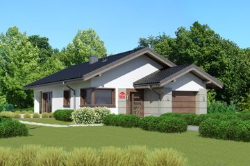  Projekt domu przy Pastelowej 15 D (KRK1544) - projekt domu parterowego - Zdjęcie 1
