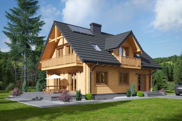  Projekt domu Ścinawka dw 9 (KRP2258) - projekt domu parterowego z poddaszem - Zdjęcie 1