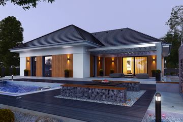  Projekt domu Kasjan z garażem 2-st. [A] (WRF1773) - projekt domu parterowego - Zdjęcie 3