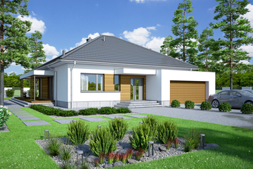  Projekt domu Kalwados modern (WOF1120) - projekt domu parterowego - Zdjęcie 3