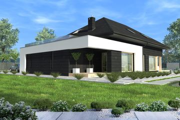  Projekt domu New House 9 (KRZ1008) - projekt domu parterowego z poddaszem - Zdjęcie 1