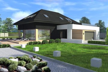  Projekt domu New House 9 (KRZ1008) - projekt domu parterowego z poddaszem - Zdjęcie 3