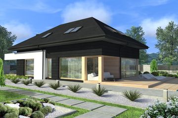  Projekt domu New House 9 (KRZ1008) - projekt domu parterowego z poddaszem - Zdjęcie 4