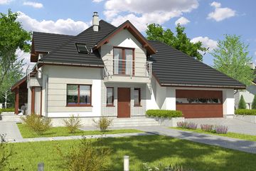  Projekt domu Diana z garażem 2-st. [A1] (WRF1821) - projekt domu parterowego z poddaszem - Zdjęcie 4