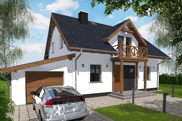  Projekt domu Fino Martini G1 (BSG1017) - projekt domu parterowego z poddaszem - Zdjęcie 2