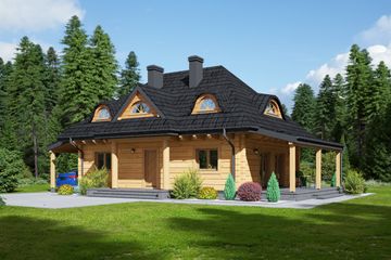  Projekt domu Chmielniki małe dw 21 (KRP2260) - projekt domu parterowego z poddaszem - Zdjęcie 1