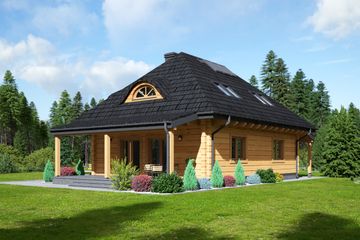  Projekt domu Chmielniki małe dw 21 (KRP2260) - projekt domu parterowego z poddaszem - Zdjęcie 2