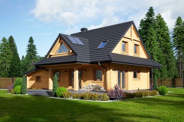  Projekt domu Jodłownik 13g dw (KRP2261) - projekt domu parterowego z poddaszem - Zdjęcie 1