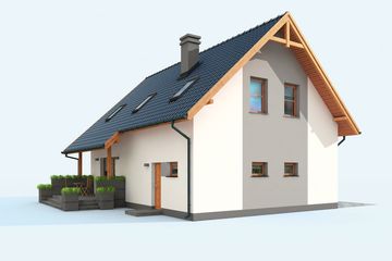  Projekt domu Rio szkielet drewniany (SLN2598) - projekt domu parterowego z poddaszem - Zdjęcie 2