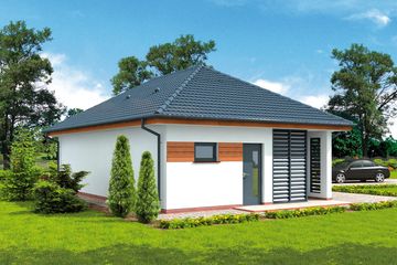  Projekt garażu G315 szkielet drewniany garaż dwustanowiskowy z pomieszczeniem gospodarczym i altaną (SLN2600) - projekt garażu parterowego - Zdjęcie 2