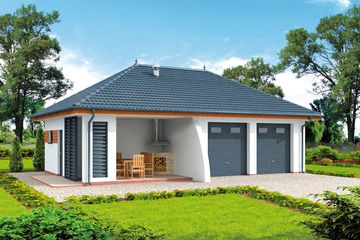  Projekt budynku gospodarczego G315 szkielet drewniany budynek gospodarczy (SLN2601) - projekt budynku parterowego - Zdjęcie 1