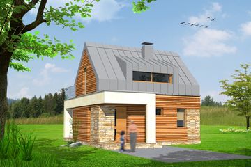  Projekt domu MD-1A (KKA1035) - projekt domu parterowego z poddaszem - Zdjęcie 1