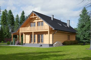  Projekt domu Osiek 43x dws (KRP2265) - projekt domu parterowego z poddaszem - Zdjęcie 2