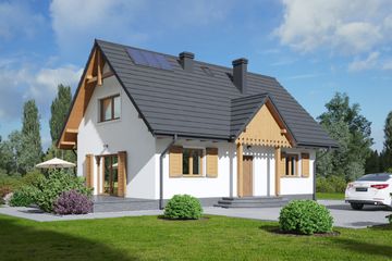  Projekt domu Hoczew średnia 21 dws (KRP2269) - projekt domu parterowego z poddaszem - Zdjęcie 1