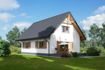  Projekt domu Hoczew średnia 21 dws (KRP2269) - projekt domu parterowego z poddaszem - Zdjęcie 2