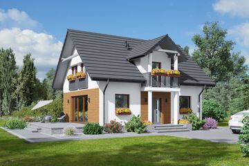  Projekt domu Paczków 55m (KRP2268) - projekt domu parterowego z poddaszem - Zdjęcie 1