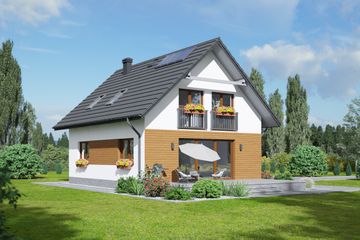  Projekt domu Paczków 55m (KRP2268) - projekt domu parterowego z poddaszem - Zdjęcie 2