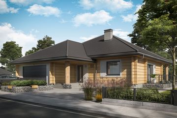  Projekt domu Alexandria projekt domu z bali drewnianych (SLN2603) - projekt domu parterowego - Zdjęcie 1