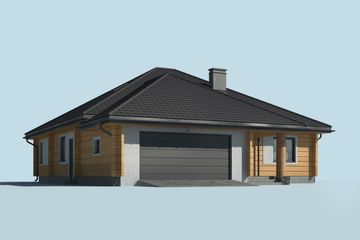  Projekt domu Alexandria projekt domu z bali drewnianych (SLN2603) - projekt domu parterowego - Zdjęcie 2