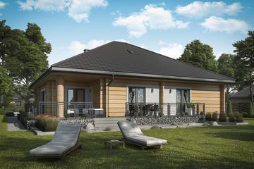  Projekt domu Alexandria projekt domu z bali drewnianych (SLN2603) - projekt domu parterowego - Zdjęcie 3