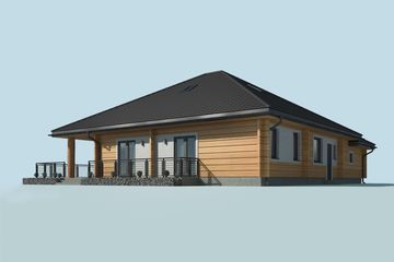  Projekt domu Alexandria projekt domu z bali drewnianych (SLN2603) - projekt domu parterowego - Zdjęcie 4