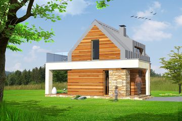  Projekt domu MD-1A (KKA1035) - projekt domu parterowego z poddaszem - Zdjęcie 3