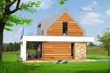  Projekt domu MD-1A (KKA1035) - projekt domu parterowego z poddaszem - Zdjęcie 4