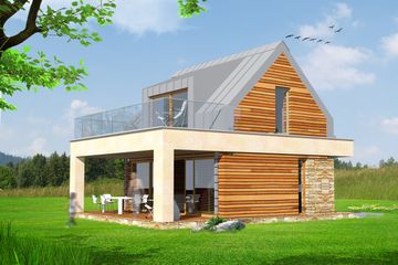  Projekt domu MD-1A (KKA1035) - projekt domu parterowego z poddaszem - Zdjęcie 6