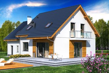  Projekt domu Jaskółka 6 z garażem 2-st. (WRL1058) - projekt domu parterowego z poddaszem - Zdjęcie 2