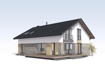  Projekt domu Słoneczny 2 (BSA2201) - projekt domu parterowego z poddaszem - Zdjęcie 1