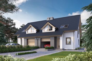  Projekt domu Eco 15 dwulokalowy (WOZ1023) - projekt domu parterowego z poddaszem - Zdjęcie 1