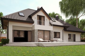  Projekt domu uA29v1 (WCB1045) - projekt domu parterowego z poddaszem - Zdjęcie 4