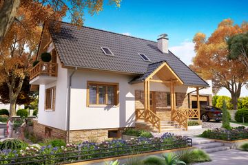  Projekt domu BW-49 wariant 9 podpiwniczony (JGC1214) - projekt domu parterowego z poddaszem - Zdjęcie 2