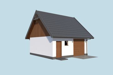  Projekt garażu G73C garaż jednostanowiskowy z pomieszczeniem gospodarczym (SLN2605) - projekt garażu parterowego - Zdjęcie 3