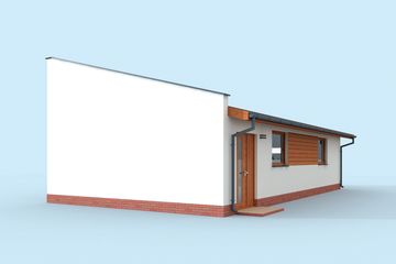  Projekt garażu G318 szkielet drewniany garaż dwustanowiskowy z pomieszczeniem gospodarczym (SLN2606) - projekt garażu parterowego - Zdjęcie 2