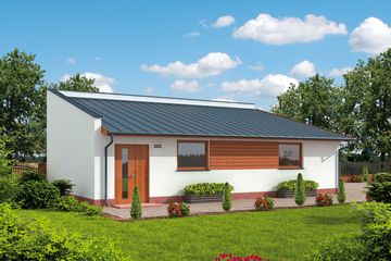  Projekt garażu G318 szkielet drewniany garaż dwustanowiskowy z pomieszczeniem gospodarczym (SLN2606) - projekt garażu parterowego - Zdjęcie 3