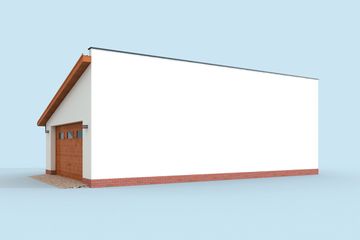  Projekt garażu G318 szkielet drewniany garaż dwustanowiskowy z pomieszczeniem gospodarczym (SLN2606) - projekt garażu parterowego - Zdjęcie 4