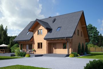  Projekt domu Bolechowo dw1 (KRP2273) - projekt domu parterowego z poddaszem - Zdjęcie 1