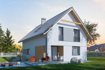  Projekt domu Caprinus I (SLS1129) - projekt domu parterowego z poddaszem - Zdjęcie 2