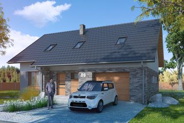  Projekt domu Simplex III G1 (SLS1135) - projekt domu parterowego z poddaszem - Zdjęcie 1