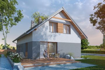  Projekt domu Simplex III G1 (SLS1135) - projekt domu parterowego z poddaszem - Zdjęcie 2