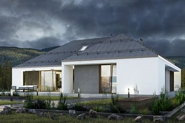  Projekt domu Gustowny 01 (KZB1035) - projekt domu parterowego z poddaszem - Zdjęcie 1