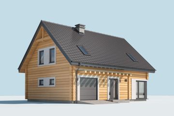  Projekt domu Rio 2 projekt domu z bali drewnianych (SLN2608) - projekt domu parterowego z poddaszem - Zdjęcie 3