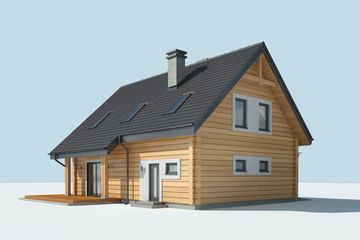  Projekt domu Rio 2 projekt domu z bali drewnianych (SLN2608) - projekt domu parterowego z poddaszem - Zdjęcie 4