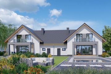  Projekt domu APS 209 NEW dwulokalowy (LUA1448) - projekt domu parterowego z poddaszem - Zdjęcie 2