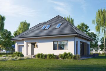  Projekt domu E-242 (WAX1149) - projekt domu parterowego z poddaszem - Zdjęcie 1