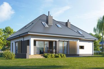  Projekt domu E-241 (WAX1150) - projekt domu parterowego z poddaszem - Zdjęcie 2