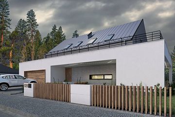  Projekt domu Z pergolą 03 (KZB1039) - projekt domu parterowego z poddaszem - Zdjęcie 4