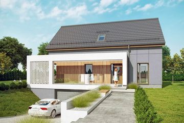  Projekt domu Podpiwniczony 01B (KZB1040) - projekt domu parterowego z poddaszem - Zdjęcie 1