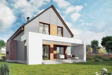  Projekt domu Z pergolą 01B (KZB1041) - projekt domu parterowego z poddaszem - Zdjęcie 2